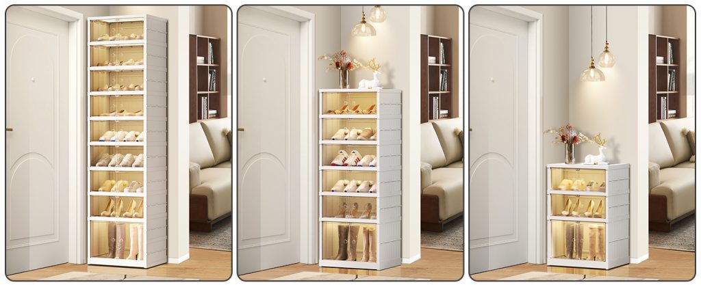 free standing shoe racks 6-tier foldable shoe organizer for closet